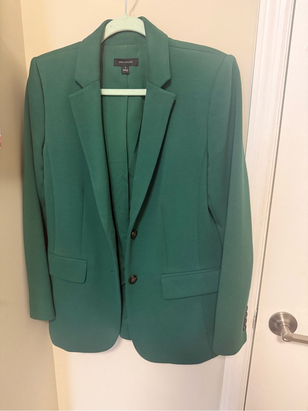 Ann Taylor Emerald Green Tailored Blazer
